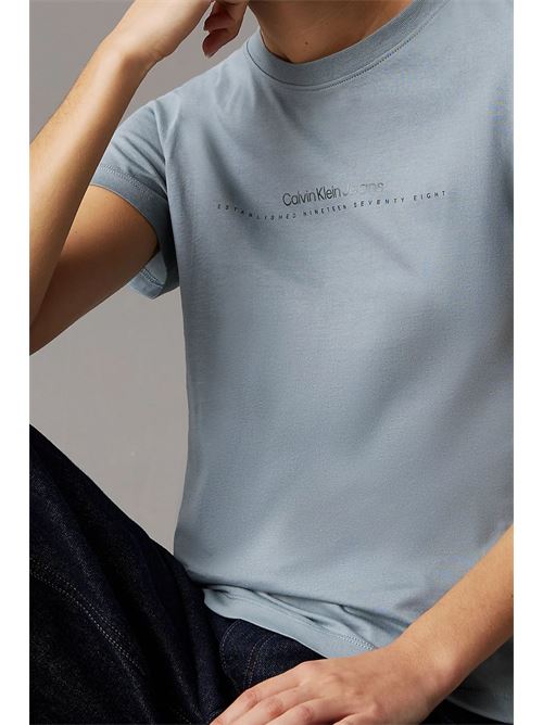 T-shirt slim azzurra Calvin Klein Jeans | J20J224990PC2